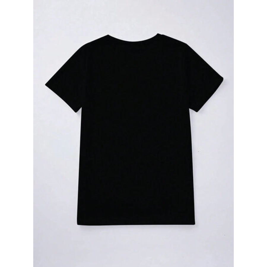 Heart Round Neck Short Sleeve T - Shirt Apparel and Accessories