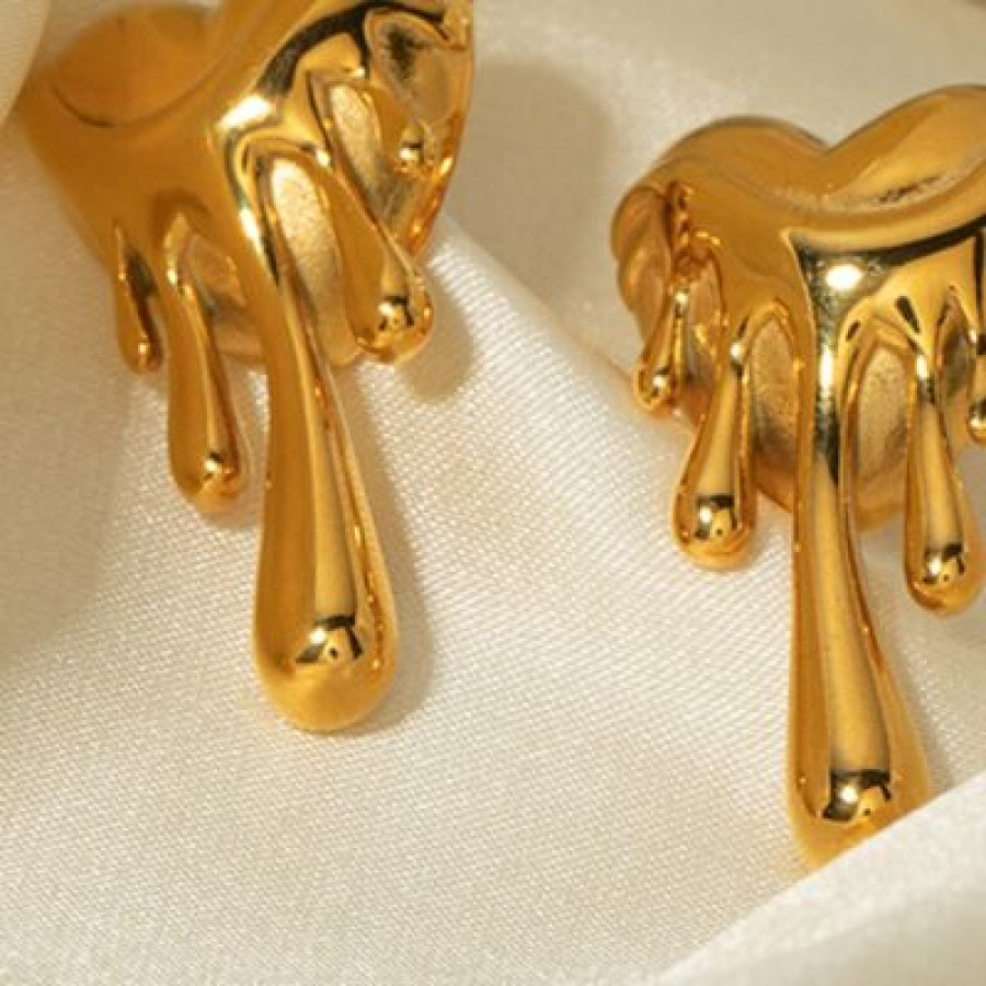 Heart Shape 18K Gold-Plated Earrings Clothing