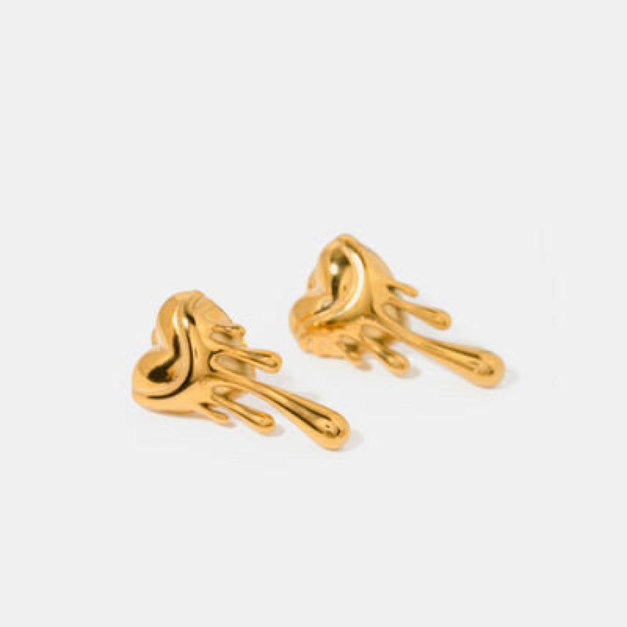 Heart Shape 18K Gold-Plated Earrings Gold / One Size Clothing