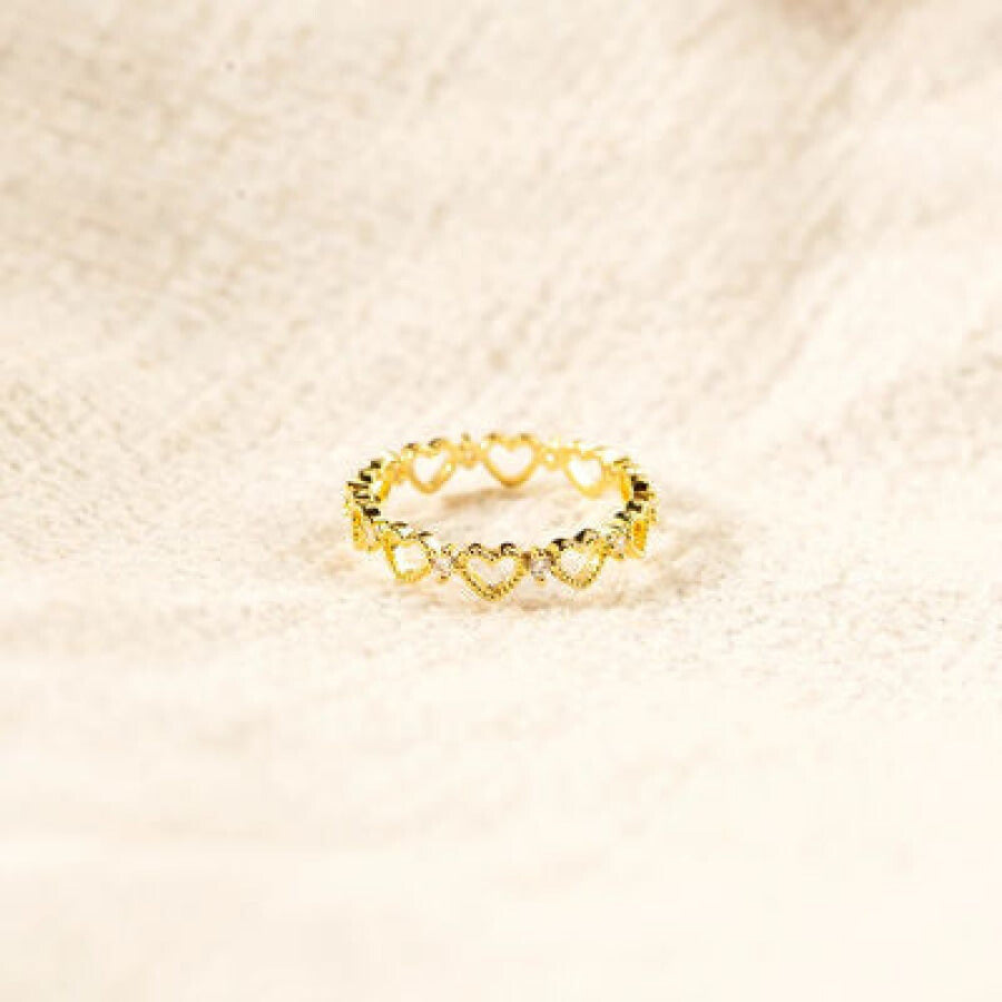 Heart Shape 18K Gold-Plated Ring Gold / 6 Clothing