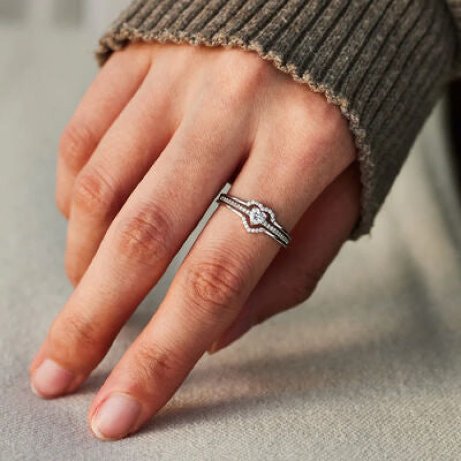 Heart Shape 925 Sterling Silver Ring Apparel and Accessories