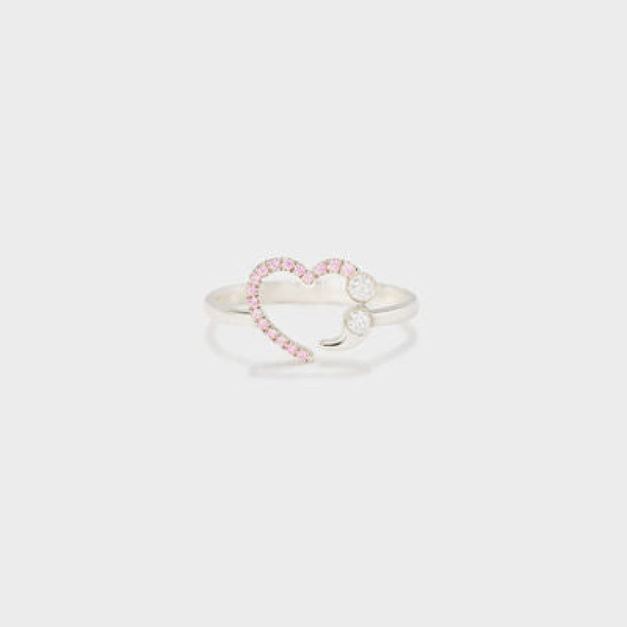 Heart Shape 925 Sterling Silver Ring Rose Gold / 6 Clothing