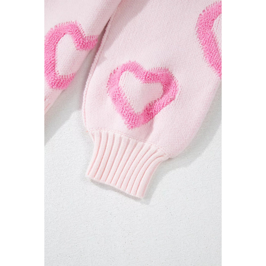 Heart Shape Bubble Sleeve Baggy Sweater Apparel and Accessories