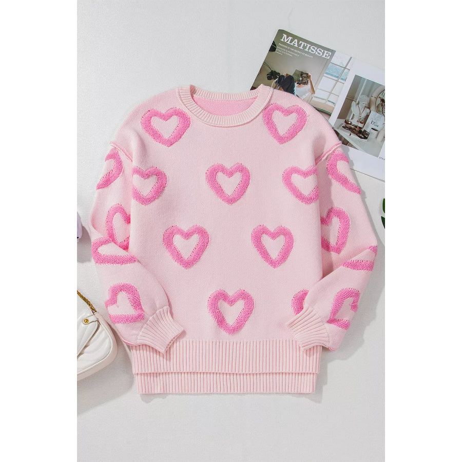 Heart Shape Bubble Sleeve Baggy Sweater Apparel and Accessories