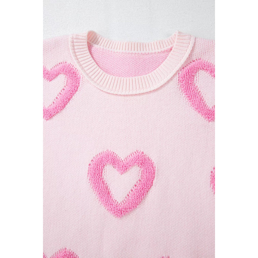 Heart Shape Bubble Sleeve Baggy Sweater Apparel and Accessories