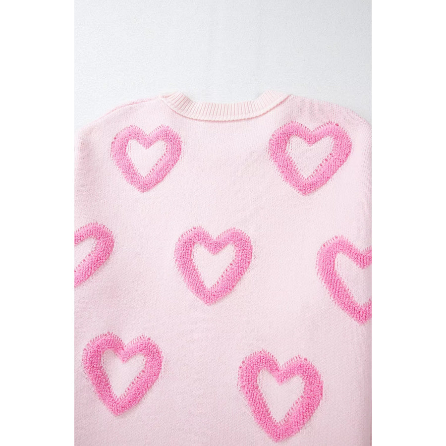 Heart Shape Bubble Sleeve Baggy Sweater Apparel and Accessories
