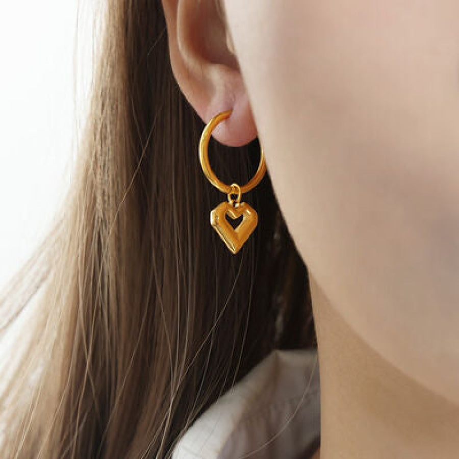 Heart Shape Lapis Lazuli Dangle Earrings Apparel and Accessories