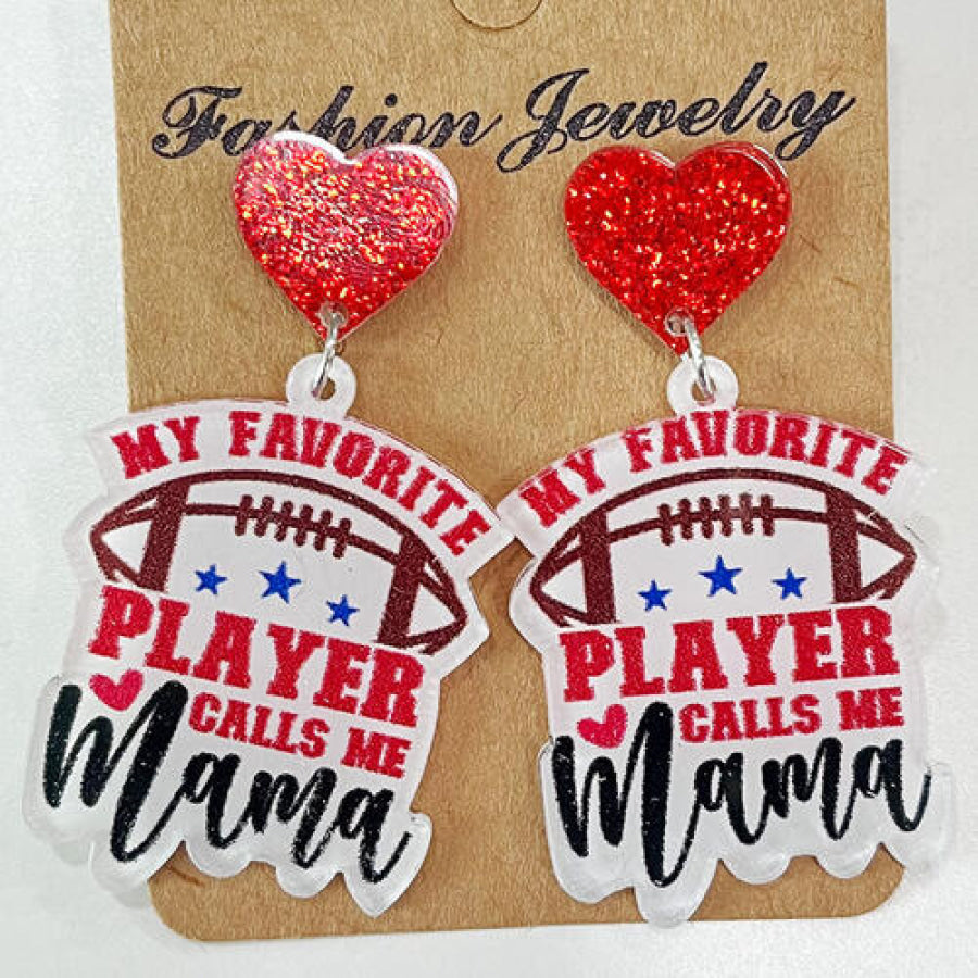 Heart Shape Sports Theme Acrylic Dangle Earrings Style G / One Size