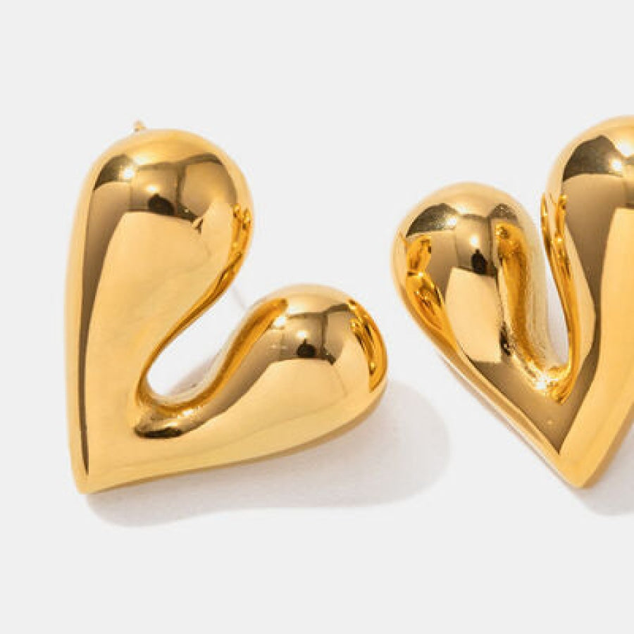 Heart Shape Stainless Steel Stud Earrings Clothing