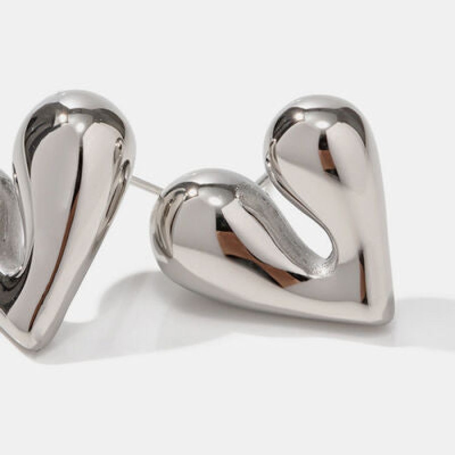 Heart Shape Stainless Steel Stud Earrings Clothing