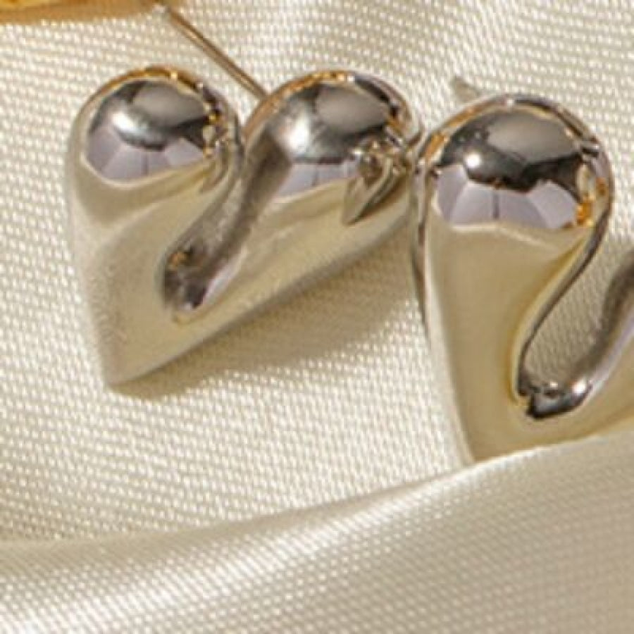 Heart Shape Stainless Steel Stud Earrings Clothing