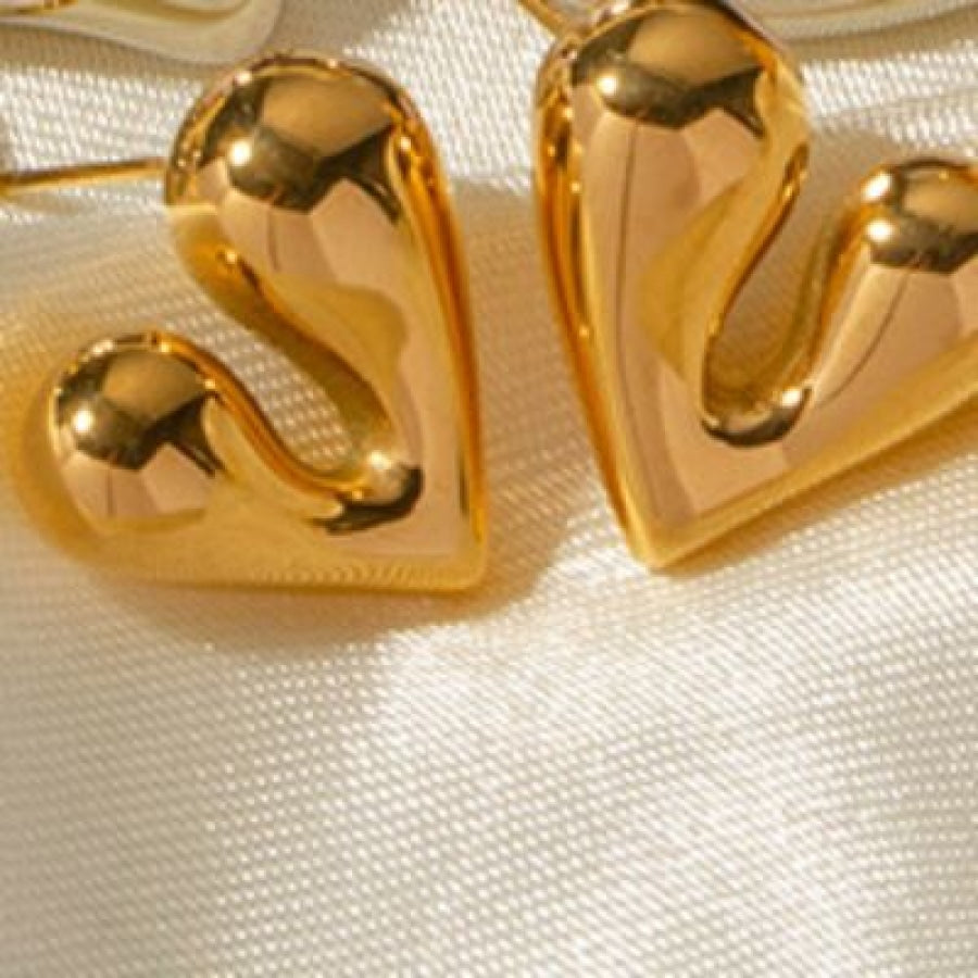 Heart Shape Stainless Steel Stud Earrings Clothing