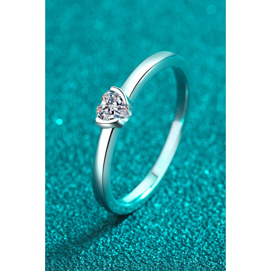 Heart-Shaped Moissanite Solitaire Ring