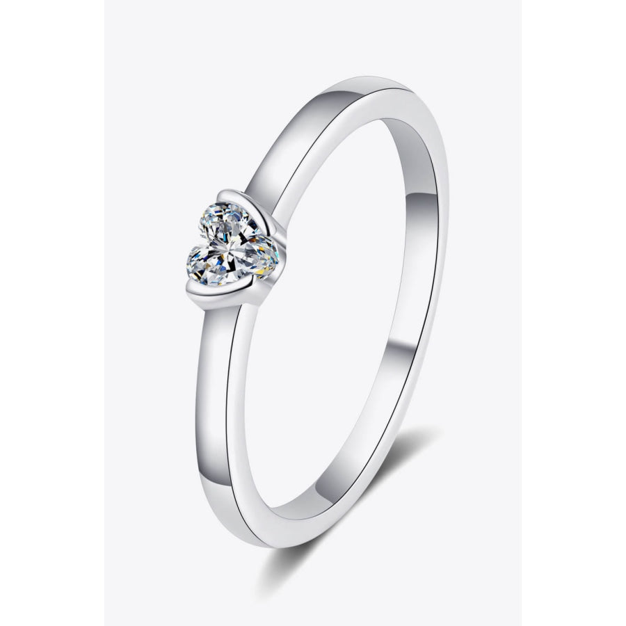 Heart-Shaped Moissanite Solitaire Ring