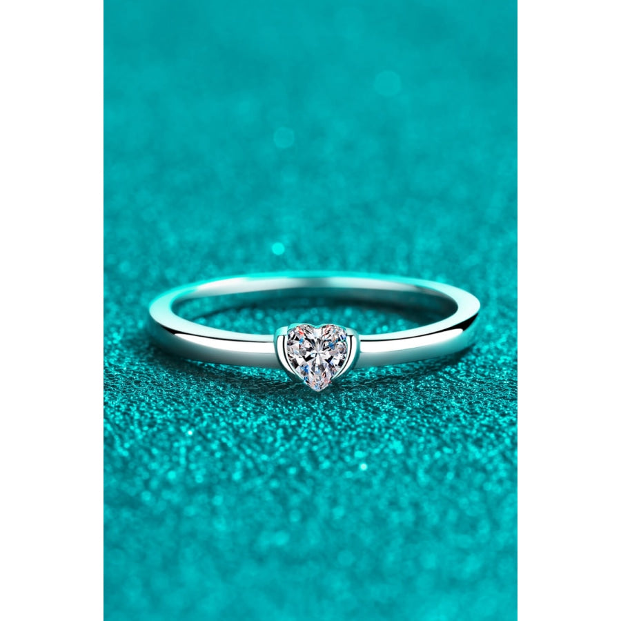 Heart-Shaped Moissanite Solitaire Ring