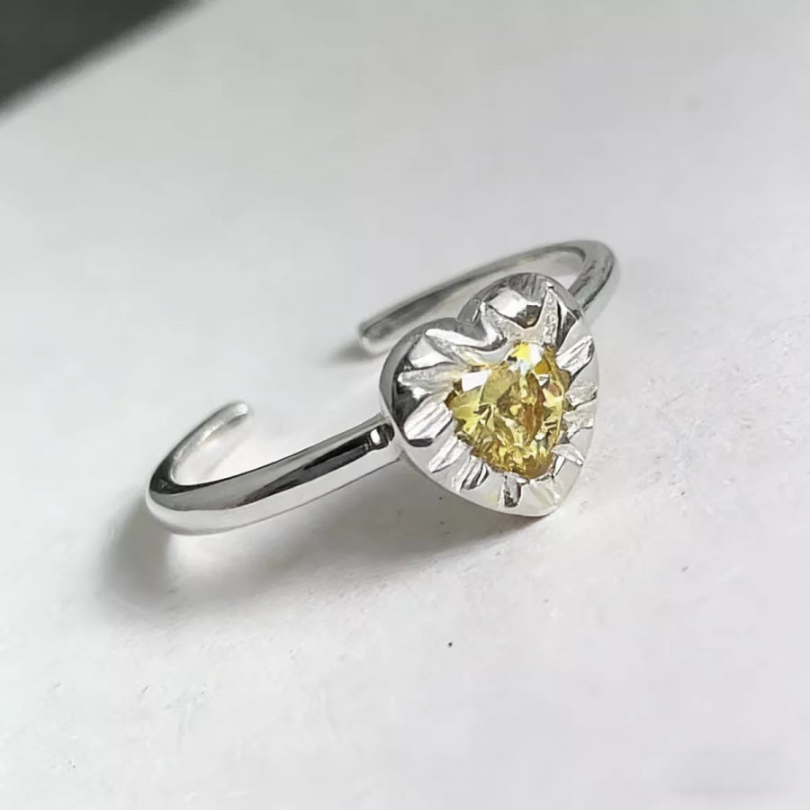 Heart-Shaped Open Ring Yellow / One Size Apparel and Accessories