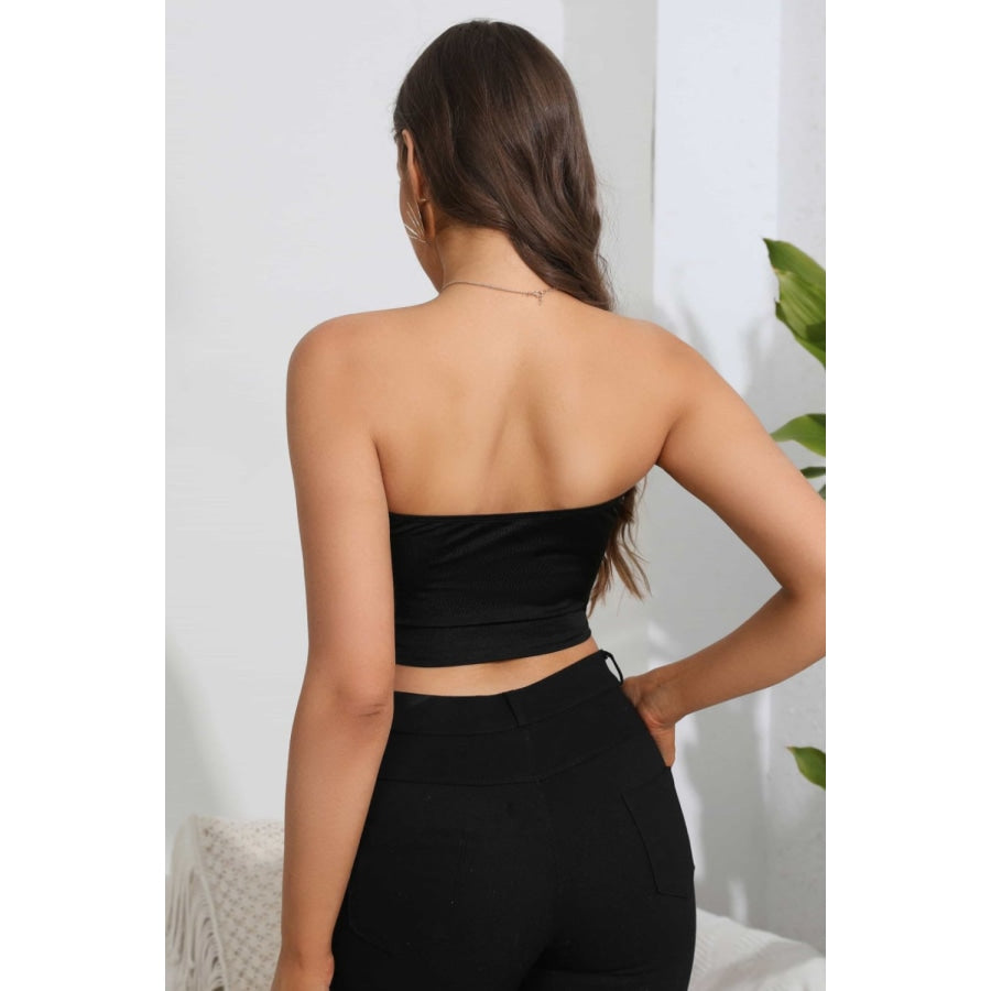 Heart Spider Web Graphic Tube Top Black / S