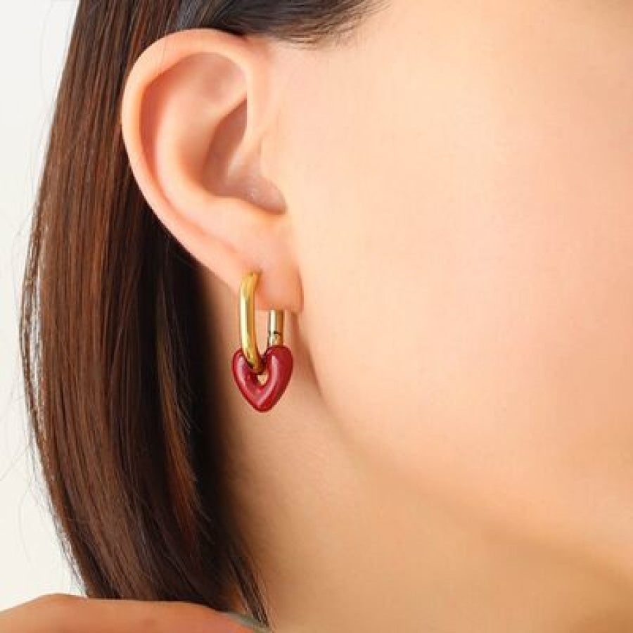 Heart Titanium Steel Earrings Clothing