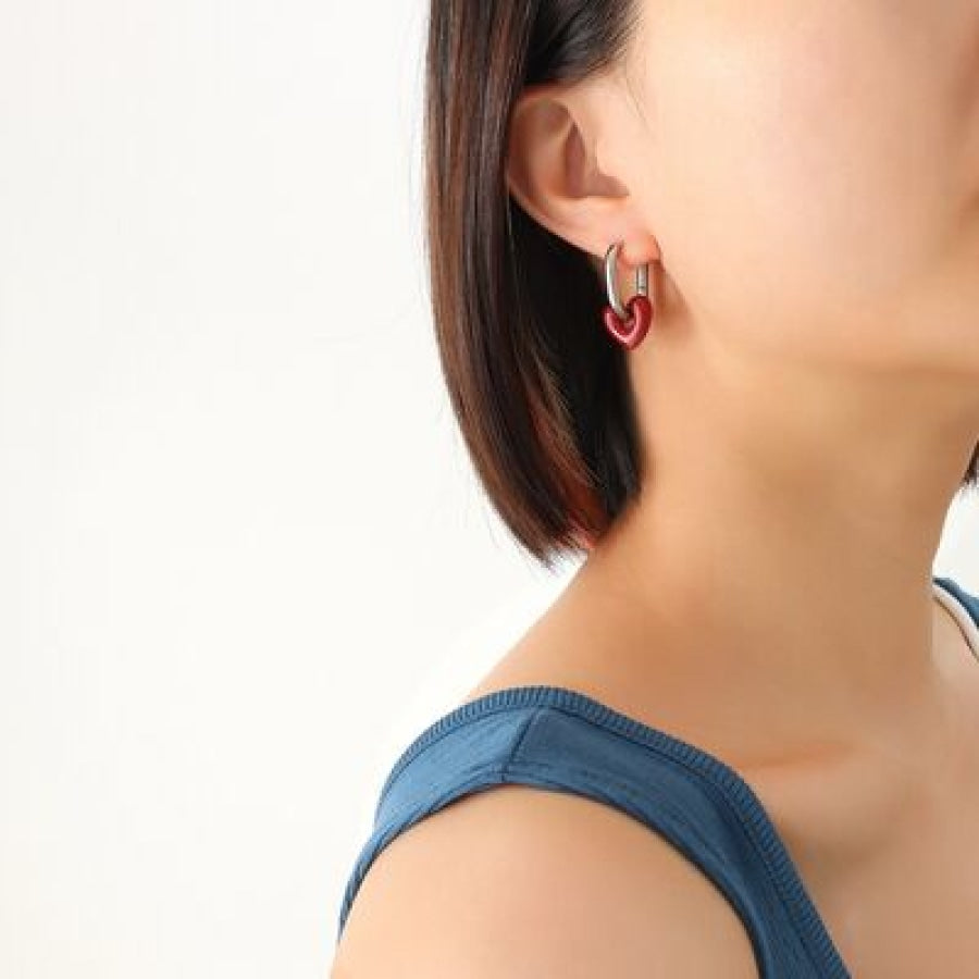 Heart Titanium Steel Earrings Clothing