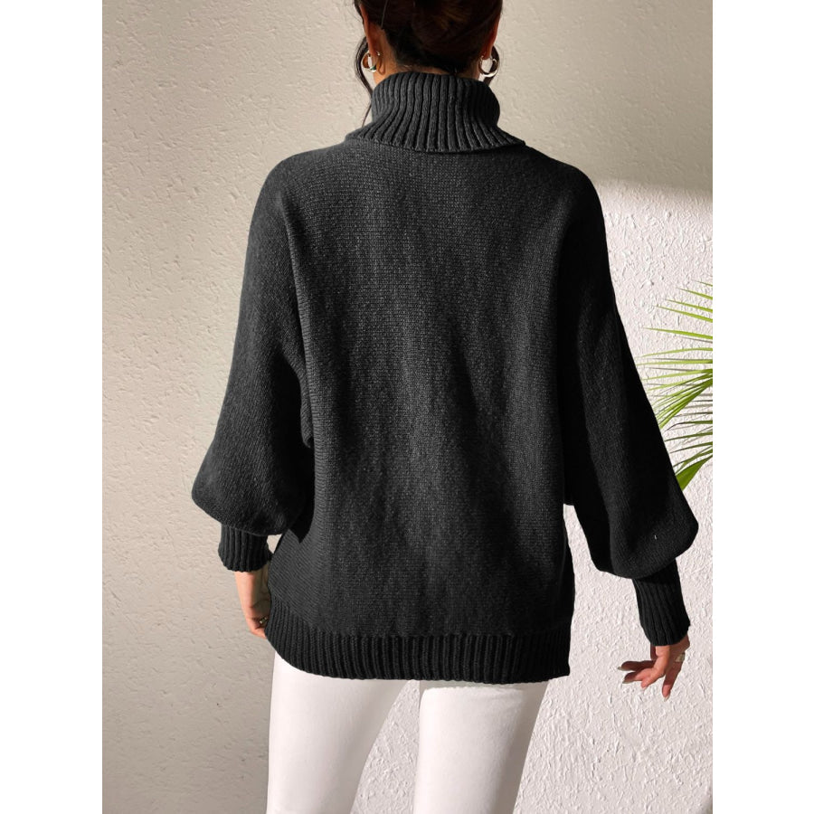 Heart Turtleneck Long Sleeve Sweater Apparel and Accessories