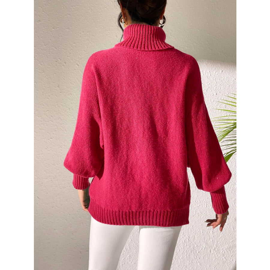 Heart Turtleneck Long Sleeve Sweater Apparel and Accessories