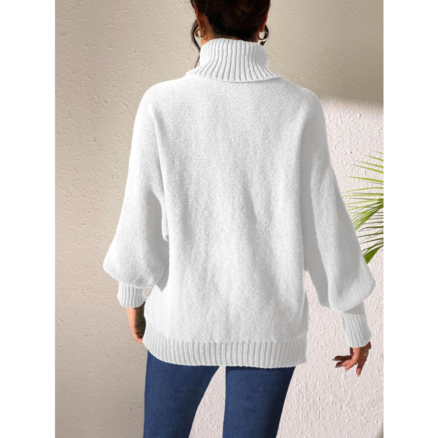 Heart Turtleneck Long Sleeve Sweater Apparel and Accessories