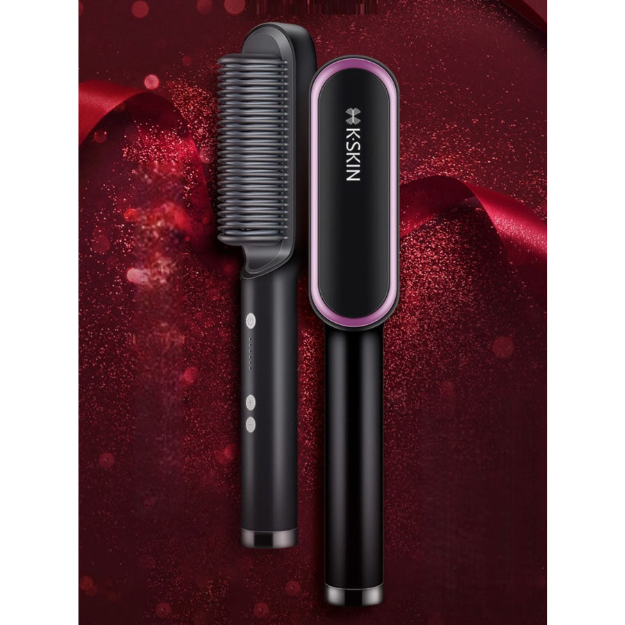 Heated Hair Straightening Comb Hot Pink / European plug Apparel and Accessories