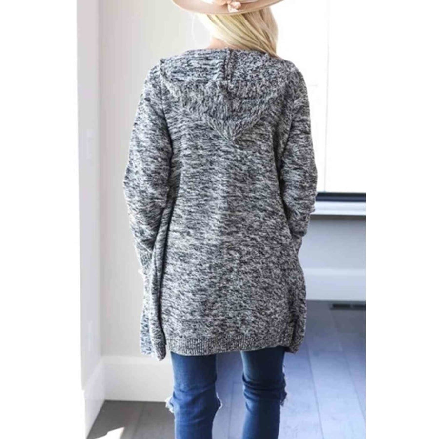 Heathered Open Front Cardigan with Pockets