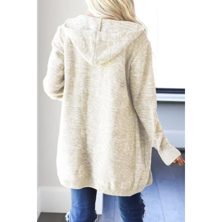 Heathered Open Front Cardigan with Pockets