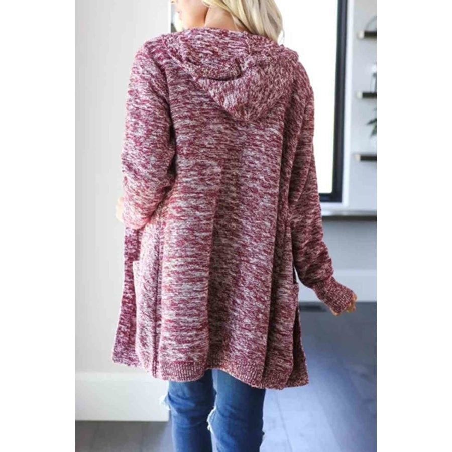 Heathered Open Front Cardigan with Pockets