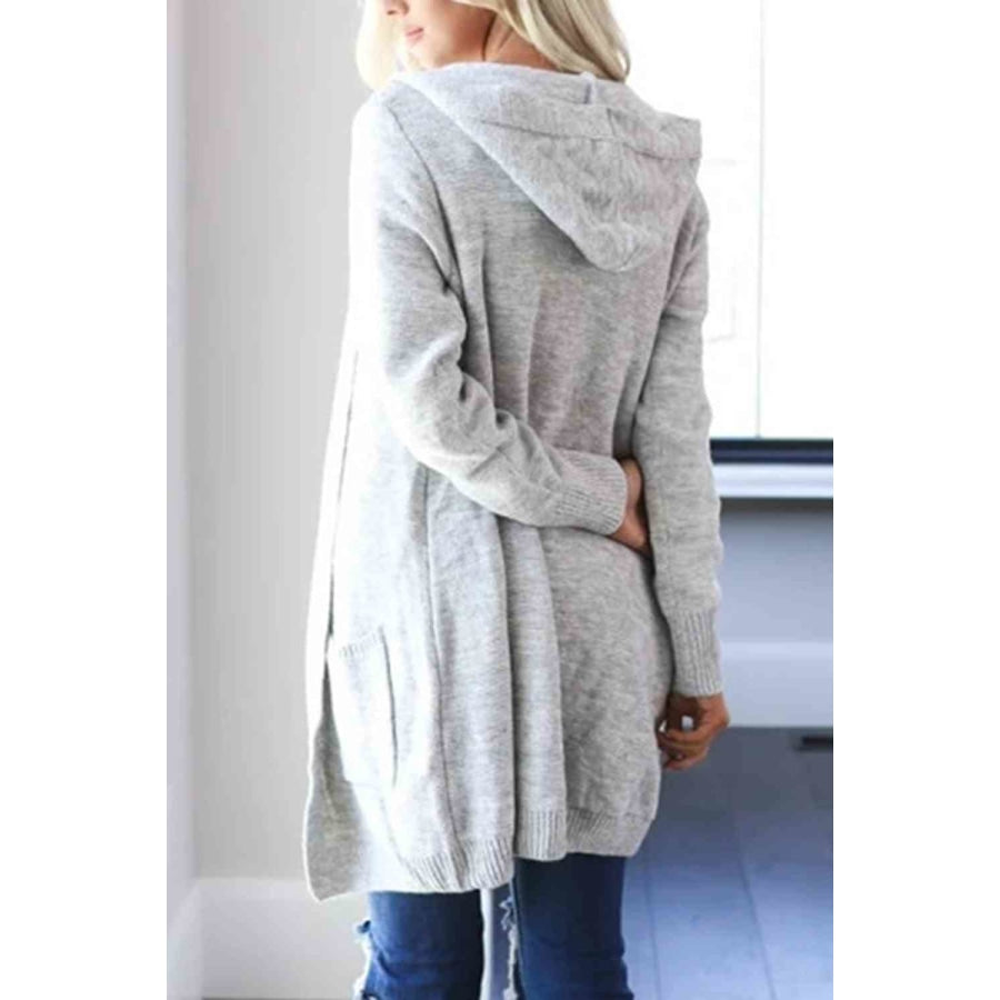 Heathered Open Front Cardigan with Pockets