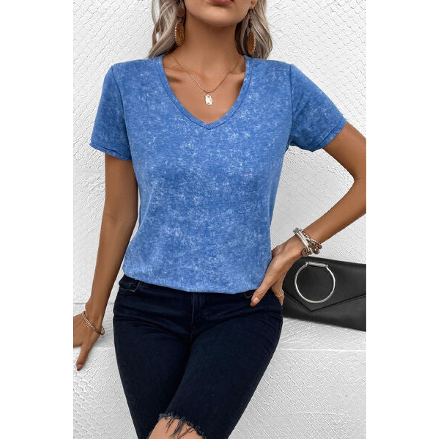 Heathered V-Neck Short Sleeve T-Shirt Apparel and Accessories