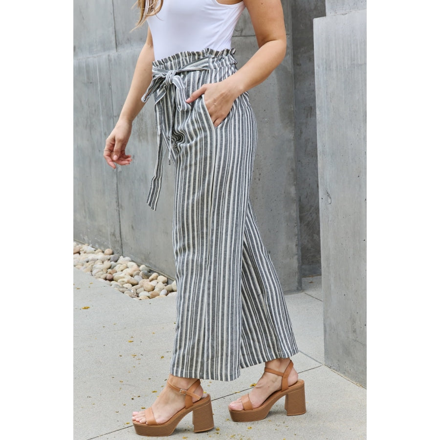 heimish find your path full size paperbag waist striped culotte pants trendsi sandee rain boutique