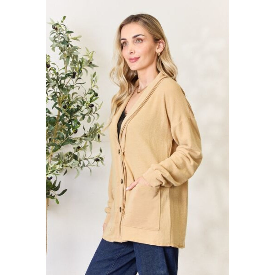 Heimish Full Size Button Up Long Sleeve Cardigan Clothing