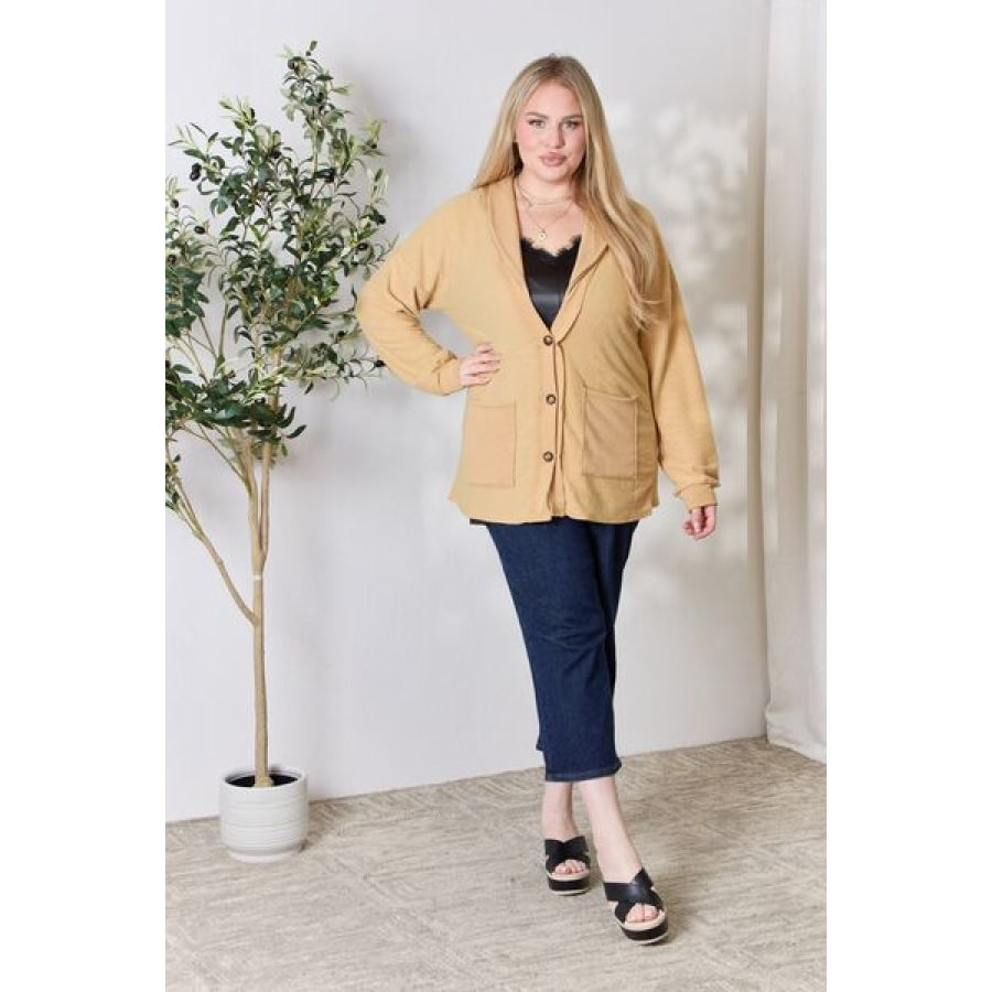 Heimish Full Size Button Up Long Sleeve Cardigan Clothing