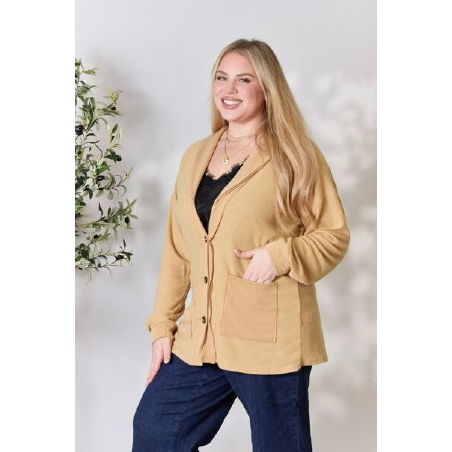 Heimish Full Size Button Up Long Sleeve Cardigan Clothing