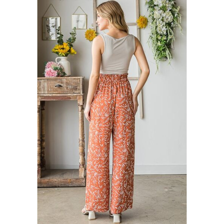 Heimish Full Size Printed Tied Straight Casual Pants Apparel and Accessories