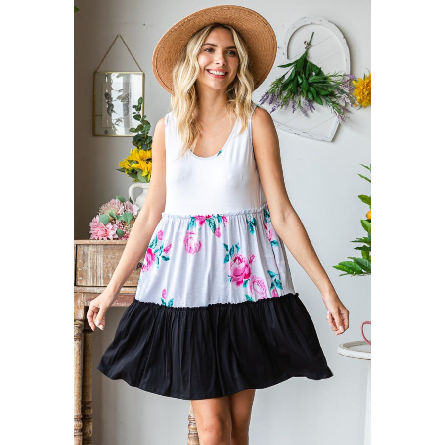 Heimish Full Size Scoop Neck Frill Tiered Dress Apparel and Accessories