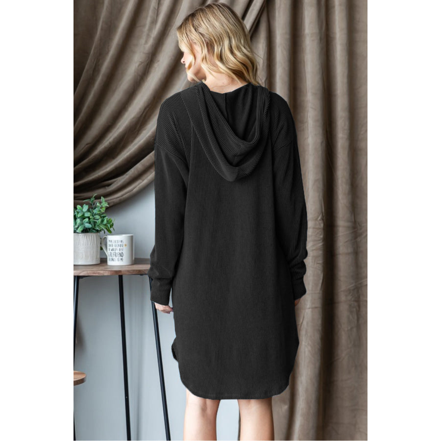 Heimish Ribbed Long Sleeve Hooded Dress Apparel and Accessories