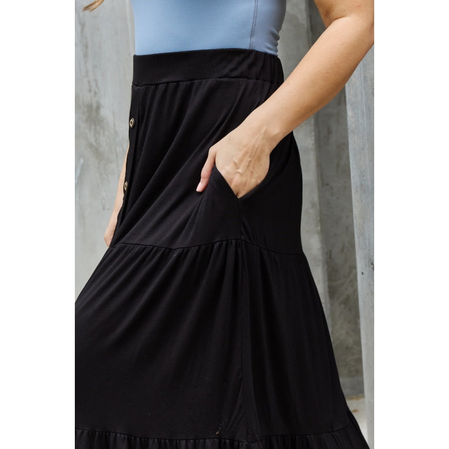 Heimish So Easy Full Size Solid Maxi Skirt