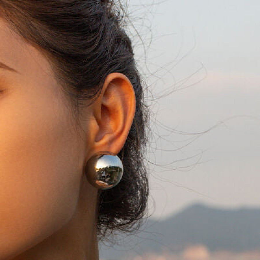 Hemispherical Stainless Steel Earrings Clothing