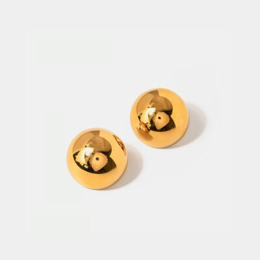 Hemispherical Stainless Steel Earrings Gold / One Size Clothing