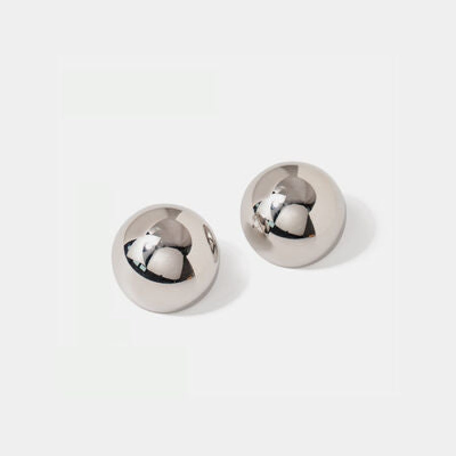 Hemispherical Stainless Steel Earrings Silver / One Size Clothing