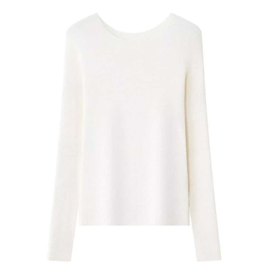 Herringbone Slim Fit Long Sleeve Knit Top Apparel and Accessories