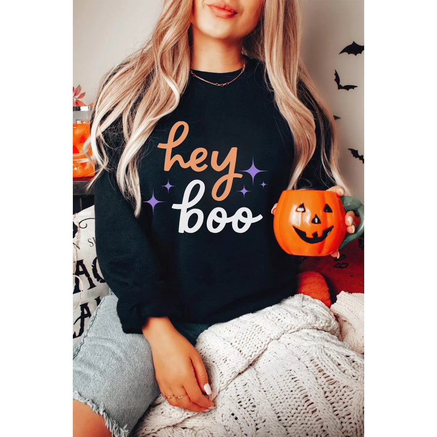 Hey Boo Halloween Sweatshirt Apparel and Accessories