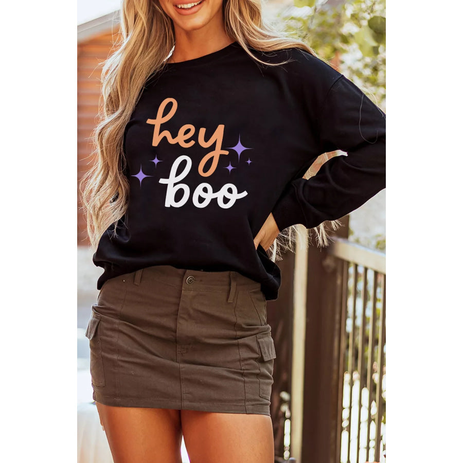 Hey Boo Halloween Sweatshirt Apparel and Accessories