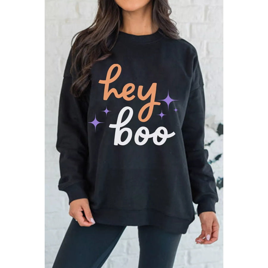 Hey Boo Halloween Sweatshirt Apparel and Accessories