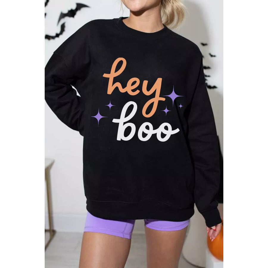 Hey Boo Halloween Sweatshirt Apparel and Accessories
