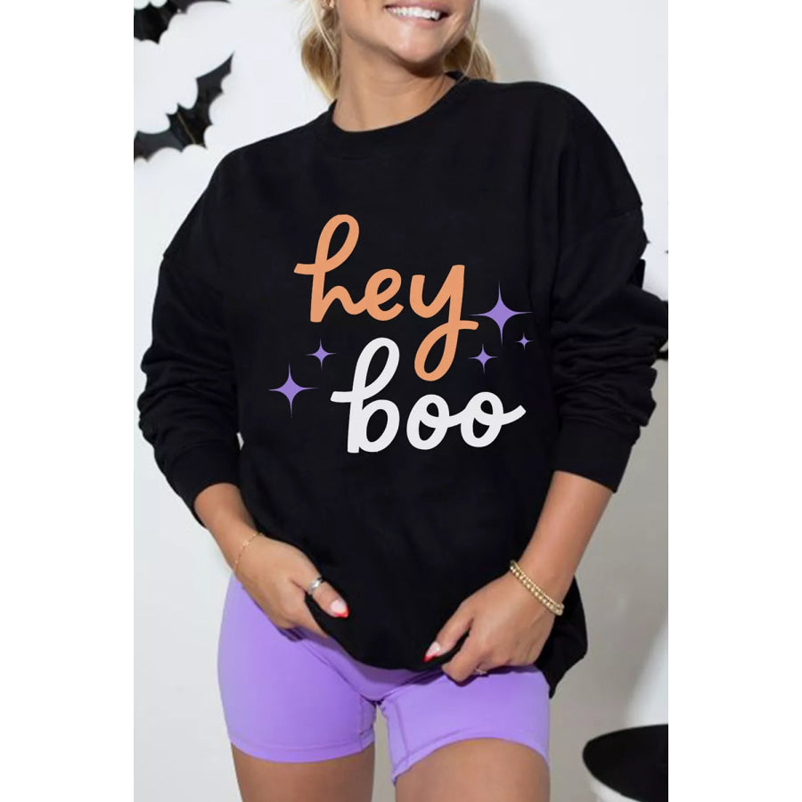 Hey Boo Halloween Sweatshirt Apparel and Accessories