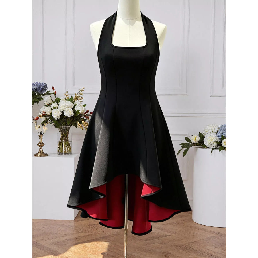 High-Low Halter Neck Dress Apparel and Accessories